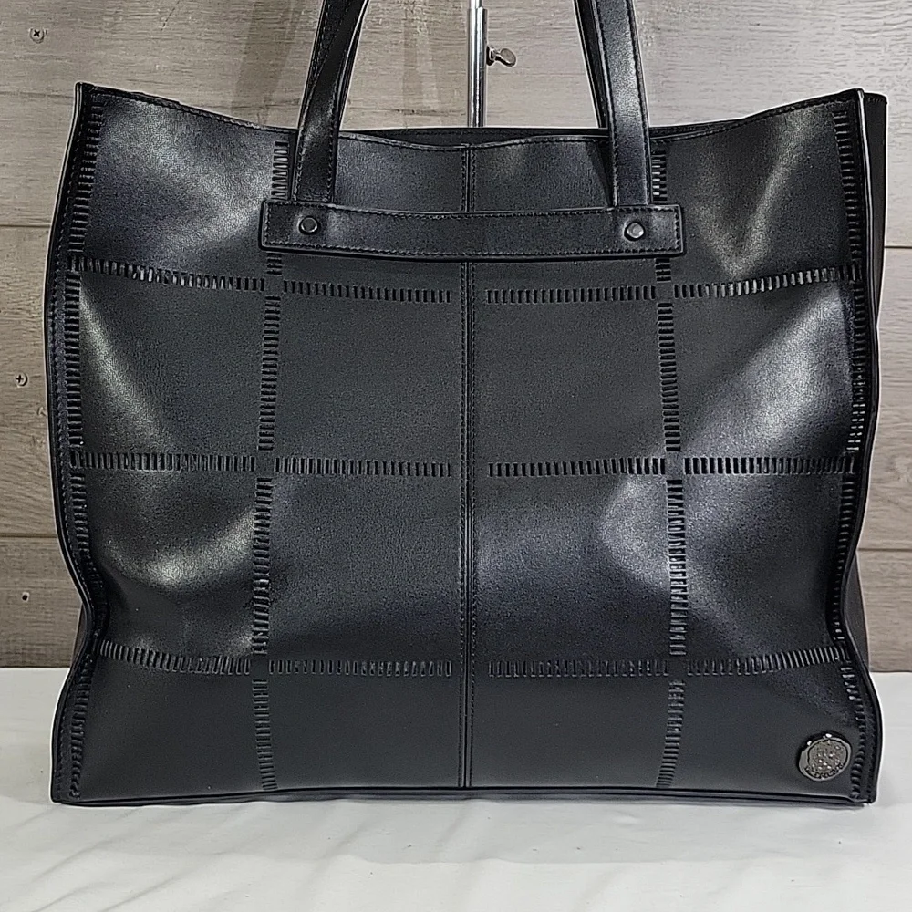 Vince Camuto Black Leather Tote Shoulder Bag Purse